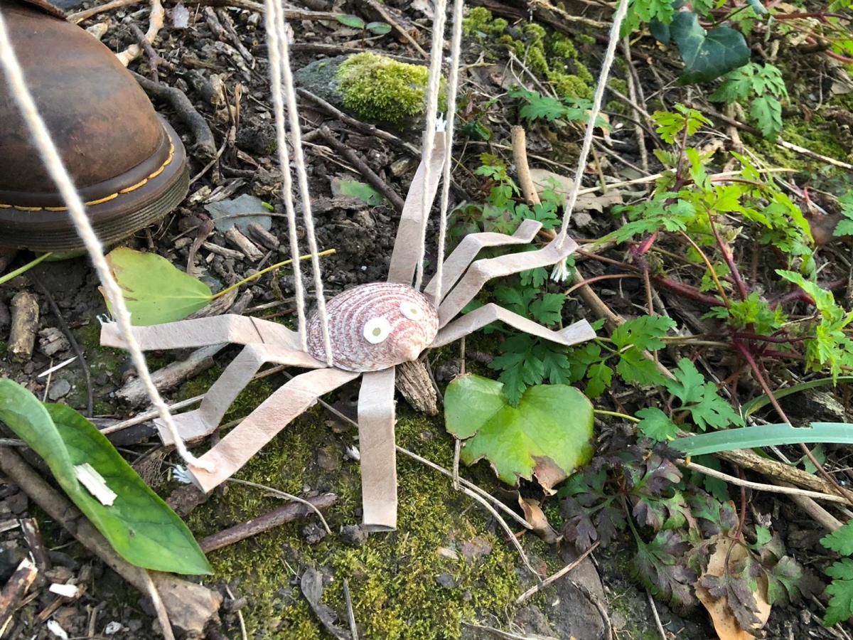 Sea shell spider puppet